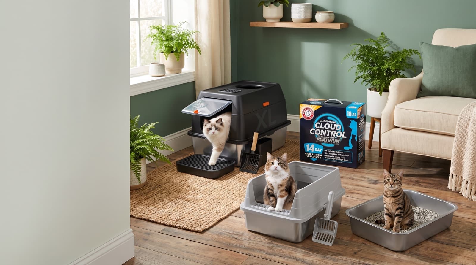 best cat litter box for odor control and dust free
