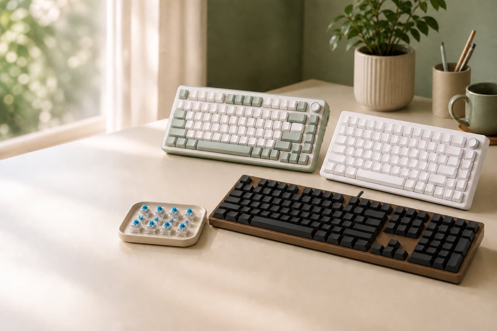 quietest mechanical keyboard switches for office typing